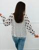 White/Black Mixed Polka Dot Print Blouse (Reg. & Plus)