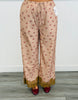Taupe Floral Print Lace Wide Leg Pants (Reg.)