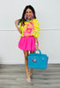 Queen Of Sparkles Lime Green & Pink Polka Dot Logo Sweater (Reg. & Plus)