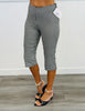 Black/White Gingham Print Capri Pants (Reg.)