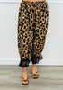 Brown Leopard Lace Hem Blomer Pants (Reg & Plus)
