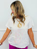 Queen Of Sparkles White Tonal Card Logo Tee (Reg. & Plus)