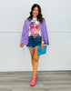 Lilac Multi Hearts Button Up Jacket (One Size)