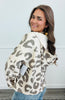 POL Beige Leopard V-Neck Hooded Top (Reg.)