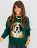 Hunter Green Dog Graphic Sweater Top (Reg & Plus)