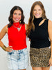 Mock Neck Cut Out Sleeveless Sweater Top (Reg.)-2 Colors