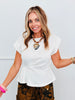 Draped Peplum Blouse (Reg & Plus) - 2 Colors