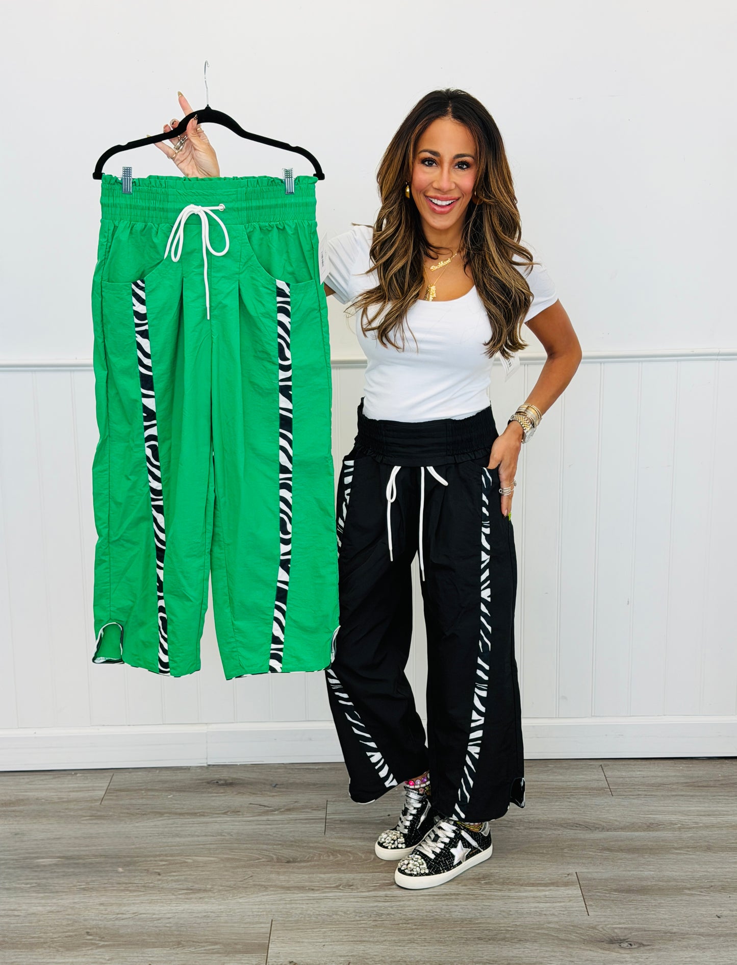 Zebra Side Stripe Windbreaker Pants (Reg.) - 2 Colors