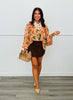 Watercolor Floral Chiffon Blouse (Reg & Plus)