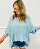 Washed Blue Ruffle Detailed Blouse (Reg. & Plus)