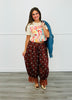 Brown/Mint Polka Dot Lace Trim Drawstring Pants (Reg.)