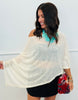 Cream Asymmetric Draped Top (OS & Plus)