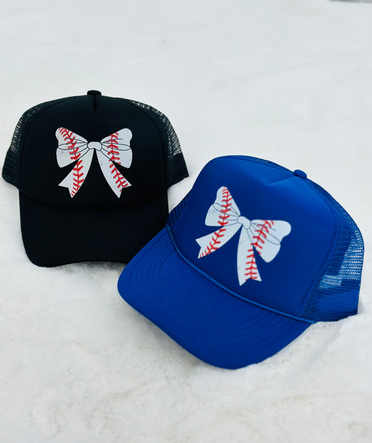 Baseball Bow Trucker Hat - 2 Colors