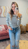 Striped Off Shoulder Top (Reg.)-3 Colors