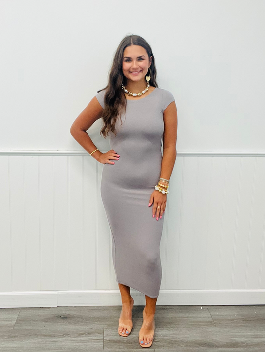 Violet Ash Open Back Body Con Maxi Dress (Reg)