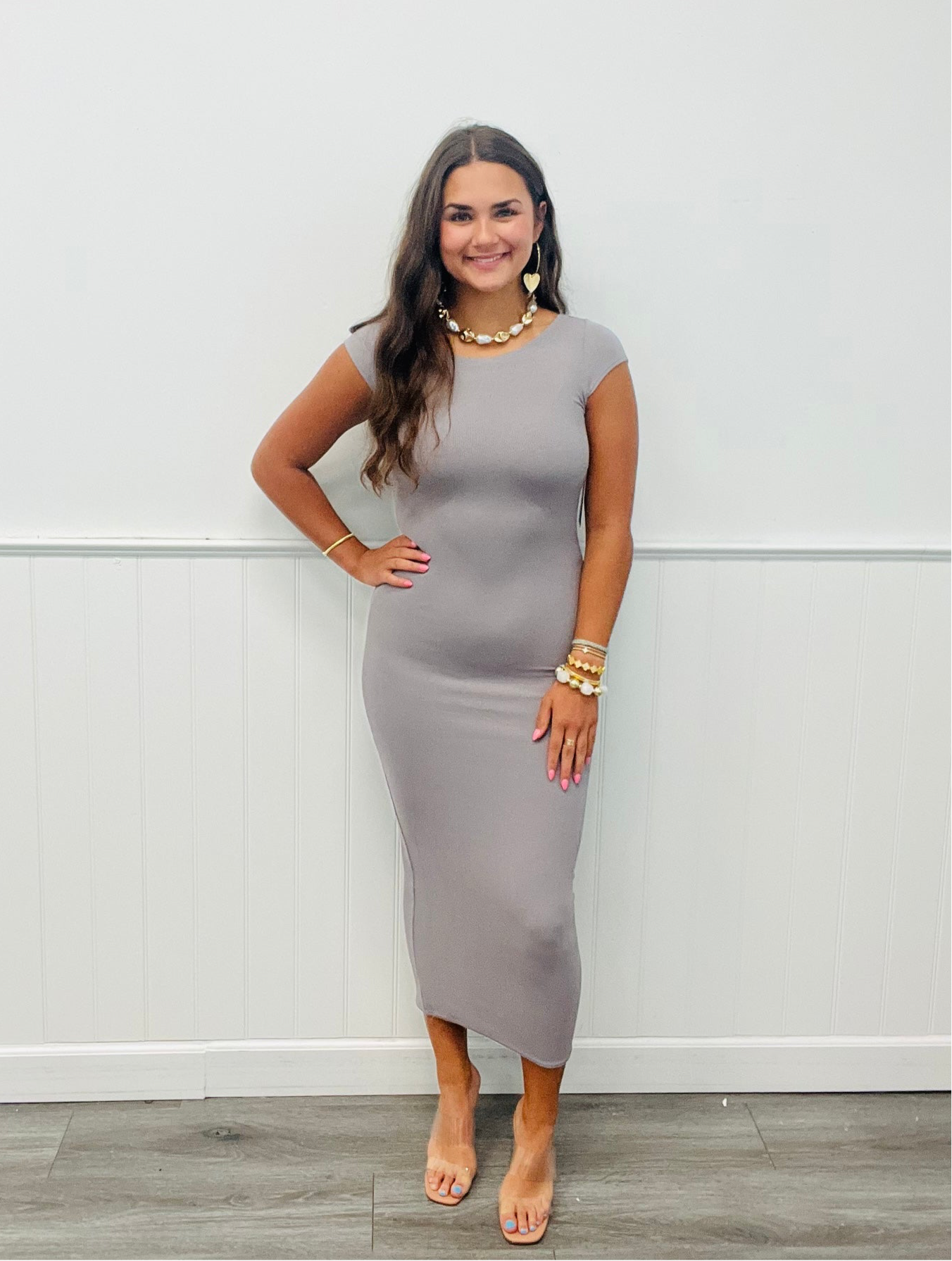 Violet Ash Open Back Body Con Maxi Dress (Reg)
