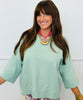 Crew Neck Boxy Sweater Top (Reg.)-2 Colors