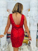 Red Sequin Sleeveless Mini Dress (Reg.)