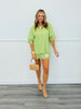 Green Lace Back Cut Out Top (Reg.)