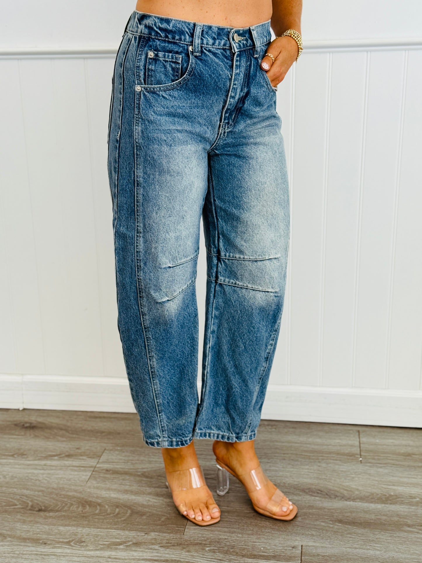 Denim Slouchy Barrel Pants (Reg.)