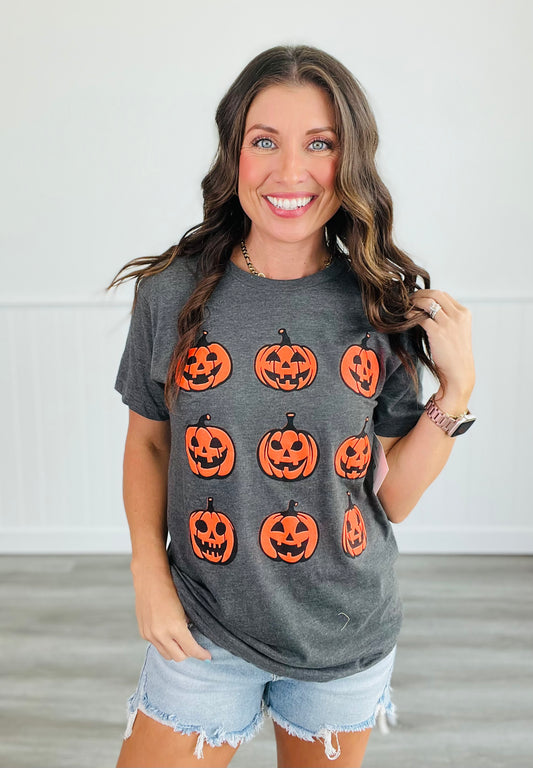 Heather Charcoal Pumpkin Tee (Reg. & Plus)