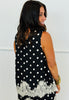 Sleeveless Scallop Lace Trim Polka Dot Top (Reg.) - 2 Colors