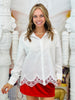 White Crochet Trim Top (Reg. & Plus)