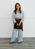 Blue Stripe Button Down Shirt, Pant & Scarf Set (Reg.)
