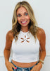 Flower Cut Out Crop Tank Top (Reg.) - 8 Colors