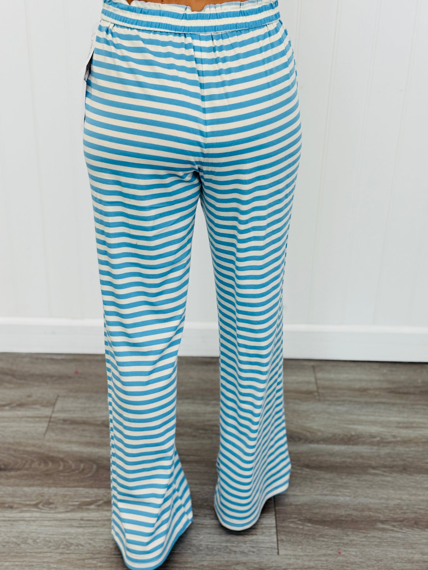 Blue Stripe Wide Pull On Pants (Reg.)