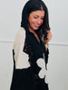 Black Cream Flower Patch Hoodie Top (Reg & Plus)