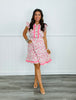 Pink Combo Floral Ruffle Sleeve Mini Dress (Reg.)