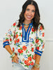 Baroque Garden V-Neck Blouse (Reg & Plus)