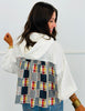 White Contrast Hoodie Top (Reg.)