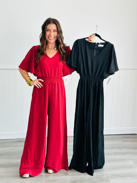 Flounce It Jumpsuit (Reg & Plus) - 2 Colors