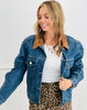 Denim Corduroy Collar Button Down Jacket (Reg. and Plus)