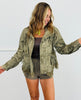 Olive Bandana Paisley Print Lace Trim Jacket (Reg & Plus)