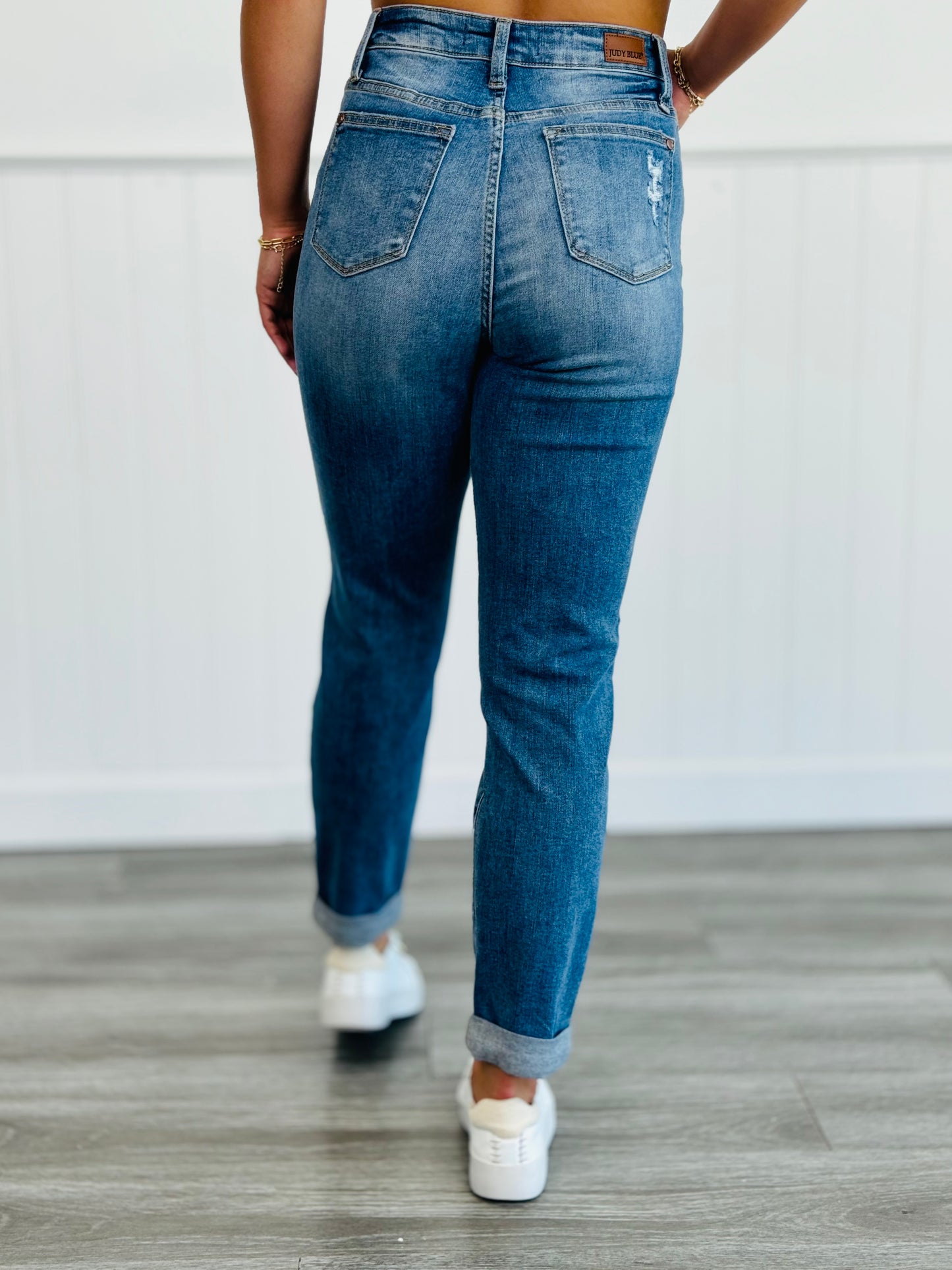 Judy Blue Lost Without You Boyfriend Cuffed Jeans (Reg. & Plus)