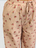 Taupe Floral Print Lace Wide Leg Pants (Reg.)
