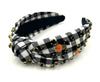 Black & White Gingham Pumpkin Headband