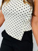Ivory Polka Dot Asymmetrical Top (Reg.)