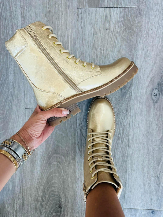 Gold Be The Light Combat Boots