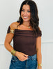 Brown Starfish Clip Off The Shoulder Top (Reg.)