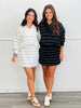 Striped Quarter Zip Top (Reg & Plus)-2 Colors