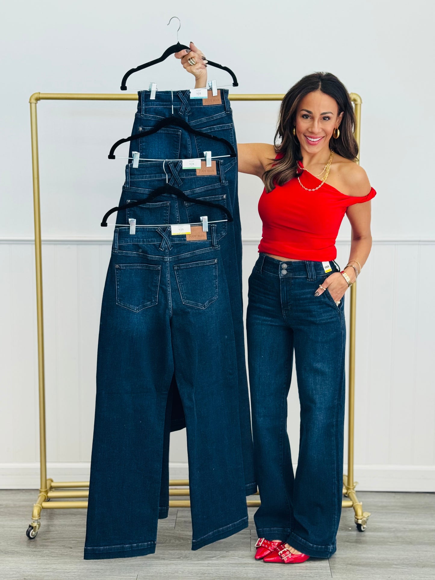 Judy Blue Tallulah Trouser Wide Leg Jeans (Reg. and Plus) - 3 Length