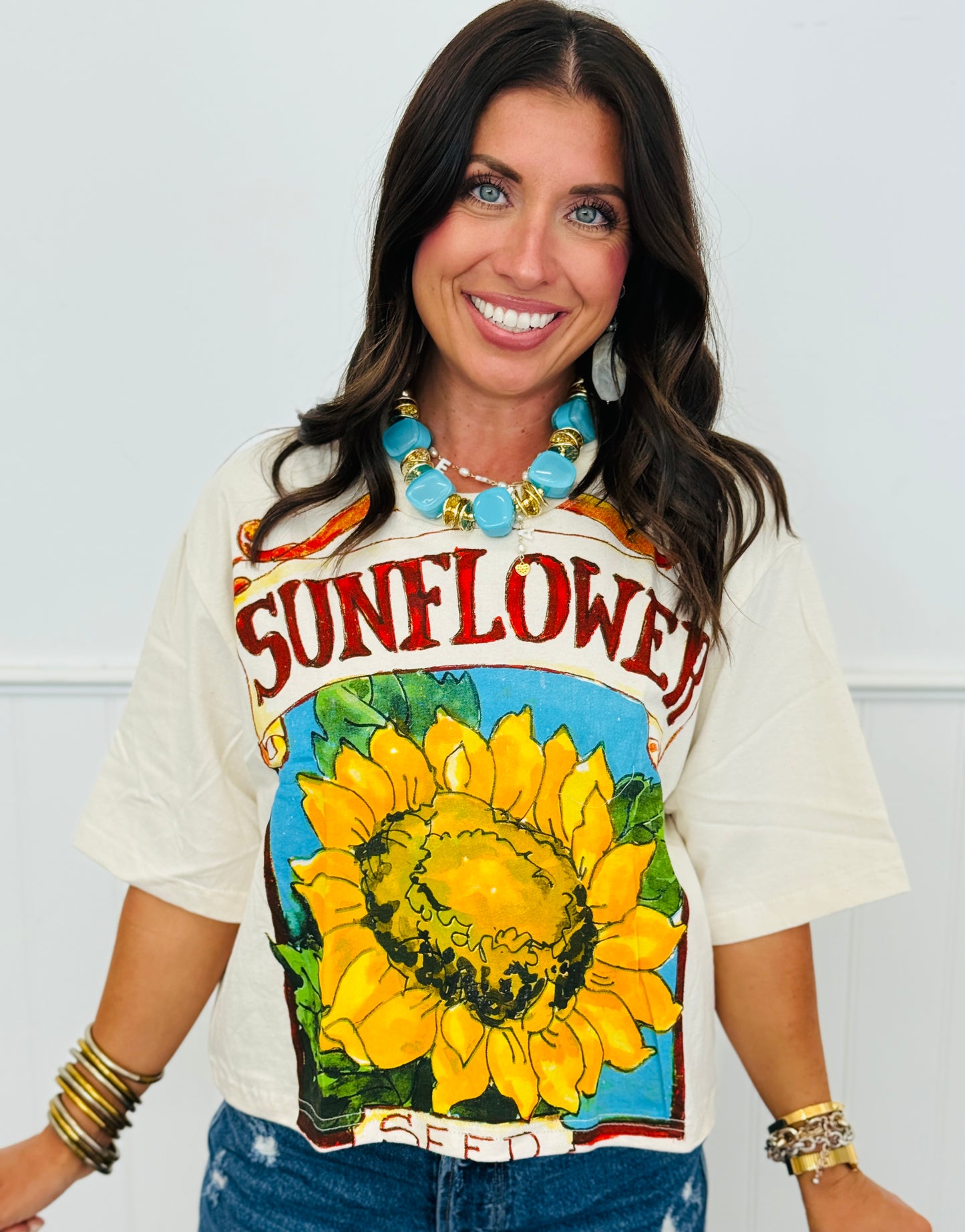 Sunflower Print Graphic Tee (Reg.)