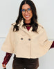 Beige Buckled Collar Short Trench Cape Coat (Reg.)