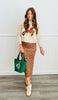 Red/Green Checkered Side Slit Midi Skirt (Reg & Plus)