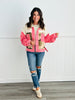 POL- Neon Pink Contrast Quilt Corduroy Jacket (Reg)