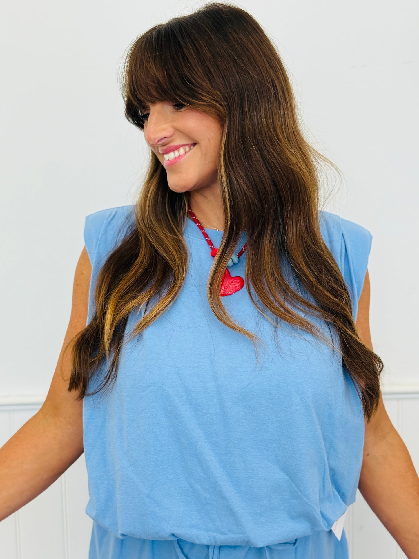 Solid Shoulder Pad Top (Reg. and Plus) - 5 colors